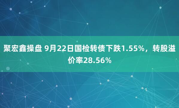 聚宏鑫操盘 9月22日国检转债下跌1.55%，转股溢价率28.56%